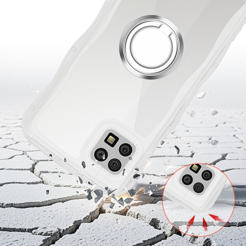 AQUOS sense6 sense6s ケース クリア ウェーブ リング付き SH-54B SHG05 SH-RM19