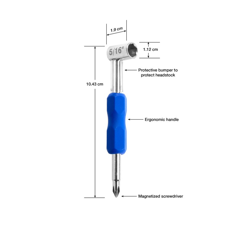 MusicNomad MN232 Premium Truss Rod Wrench - 5/16", Plus Magnetized