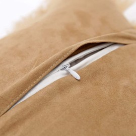 Ewolee Cushion Cover, 2 Pcs Faux Fur Cushion Covers Throw Pillow Cover Fluffy Soft Decorative Pillow Cases Plush Case For Livingroom Sofa Bedroom Car (Brown, 18 x 18in / 45 x 45cm)