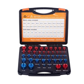 44-Piece Thread Tester for Nuts and Bolts, Easy to Use Thread Test Box, Suitable for Size Testing in Difficult and Tight Areas