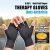 RiToEasysports 1 Pair Compression Arthritis Copper Fingerless Sports Gloves for
