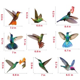 19 Pieces Anti-Collision Window Clings Bird Alert Collision Decals to Prevent Bird Strikes on Window Glass,Bird Stained Glass Clings,for Home, Kitchen, Kids Room Decor, Friends and Kid