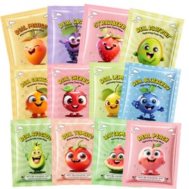 12 Pack Fruit Face Masks for Kids, Sheet Masks SkinCare for All Skin Types, with Natural Ingredients, Moisturizing Spa Party Bulk Facial Mask Set, Birthday Christmas Gifts for Women Men Girls