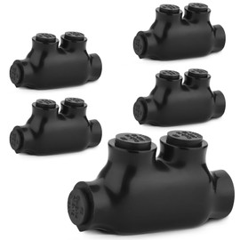 Insulated Splice Connector, 2-14 AWG, Aluminum to Copper Wire Connectors, in-Line Entry Cable Splicers, 5/32" Slotted Allen Hex Insulated Cable Connectors (5 Pack)