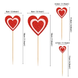 Ercadio - Paquete de 1 decoración para tartas de corazón de San Valentín, coronas de corazón rosas, decoraciones para tartas de feliz día de San Valentín, para bodas, despedidas de soltera, fiestas,