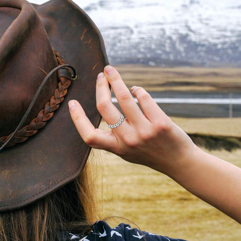 INFUSEU Anxiety Rings for Women, Fidget Stress Spinner Rings with