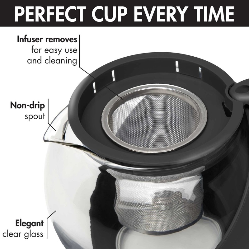 Primula Half Moon Teapot with Removable Infuser, Glass Tea Maker