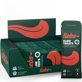 liebs Soft Treats Glow 100% pflanzlich | Haut & Fell Snack Hunde | Anti Juckreiz | Natürlicher Glanz & festes Fell | Nachtkerzenöl, Algen, Biotin, Beta-Carotin & Omega-3-Fettsäuren 150g