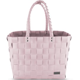 normani® Braided Plastic Shopping Bag - Robust Vintage Style Beach Chair 38 cm x 25 cm x 28 cm Light Pink