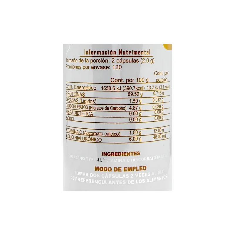 Colágeno Tipo Pollo Resarsa Vitamina 120 Cápsulas