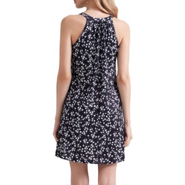 JOYSHAPER Built in Bra Summer Dress Casual Beach Sundress Flowy Halter Dress