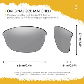 AOZAN ANSI Z87.1 Polarized Replacement Lenses for Oakley Half Jacket 2.0 OO9144 Sunglasses - Gainsboro