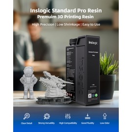 Inslogic 3D Printer Resin, Standard Pro Resin 405nm UV-Curing 3D Resin for LCD/DLP/SLA 3D Printing, High Precision & Low Shrinkage & Fast Curing (Dark Gray, 1kg)