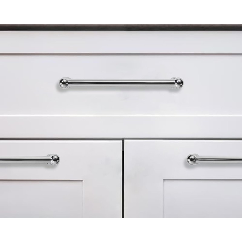 khtumeware 5 Pack 12 Inch Hole Center Polished Chrome Cabinet