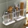 Utensil Holder Organizer for Countertop Chopstick Drainage Box 2 Divided