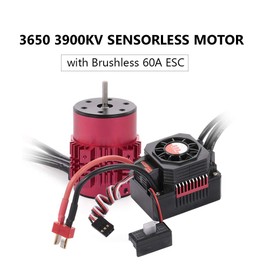 GoolRC Surpass Hobby 3650 3900KV Brushless Motor with Heat Sink and 60A ESC with BEC Waterproof for 1/10 1/8 RC Car Truck
