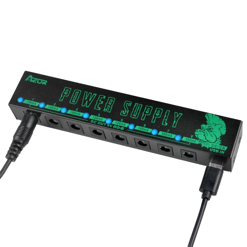 AZOR Guitar Pedal Power Supply for Effect Pedal, 8 Isolated
