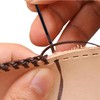 dophee 2Pcs Sewing Leather Needle Manual Lacing Threading Two Prong
