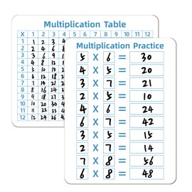 Multiplication Chart Whiteboard - Double-Sided Times Table, 9" x 12" Dry Erase Board, Math Manipulatives White Board for Kids Students, Classroom and Home Learning