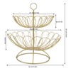 2 Tier Fruit Bowl Modern Nordic Design Geometric Detachable Gold