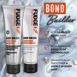 Fudge Professional Bond Builder Repairing Shampoo, Strengthening PlexPro Technology, Split End Reducing Bond- Fuse Technology, Sulphate Free and Vegan, 250ml