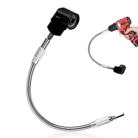 Flexible Drill Bit Extension and Right Angle Drill Attachment Set, 11.7 inch Super Bit Screwdriver Extension, 105°Right Angle Drill Attachmen, 1/4 inch Magnetic Hex Screwdriver Extension