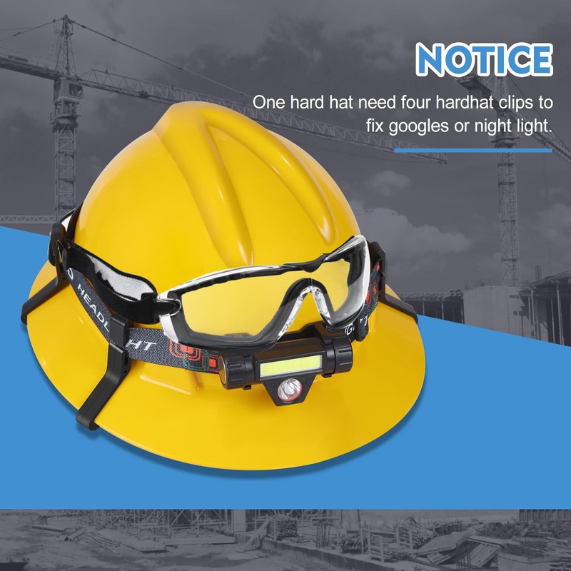 Dekeliy 6 Pcs Hard Hat Light Clips, Anti-Slip Stable Hardhat