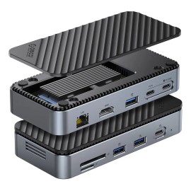 Orico Hub USB-C 10 en 1 con Carcasa SSD M.2 HDMI 4K@60Hz