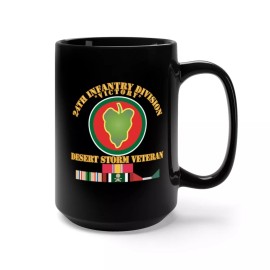 MIP Black Mug 15oz - 24th Infantry Division - Desert Storm Veteran X 300