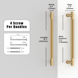 Talentedeco TA011 10 Pack Champagne Bronze Cabinet Pulls 7.5 Inch(192mm) Kitchen Cabinet Handles Cabinet Hardware for Drawer Pulls