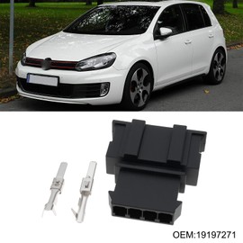 Briny River 5 Sets 2.8 mm Rear Light Socket Plug Replacement Part 19197271 Compatible with Volkswagen Compatible with Golf 6