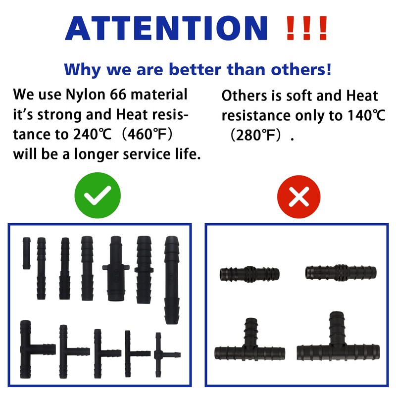 Vacuum Connector Assortment 113 PCS Heat Resistance 240℃（460℉）Automotive Vacuum Tubing