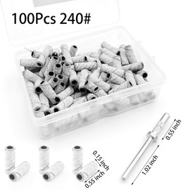 Qgond 100PCS,Sanding Bands for Nail Drill,Sanding Bands,240 Grit Sanding Bands,Nail Drill Sanding Bands,Melody Susie Nail Drill Bits