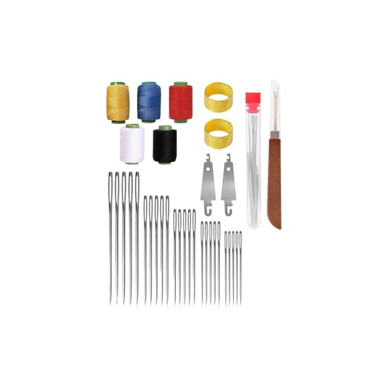 Kit de agujas de coser a mano con ojo grande,