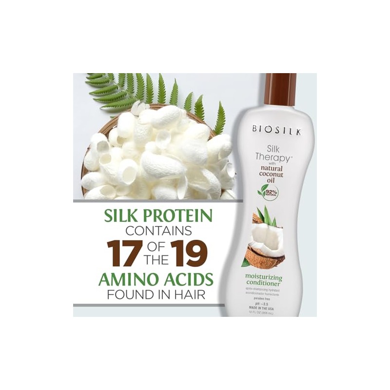 Biosilk Silk therapy with organic coconut oil moisturizing conditioner -