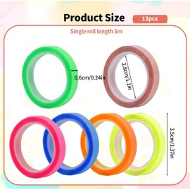 Sliverdew 12 Rolls Highlighter Tapes, 0.24inx16.4ft Transparent Highlighter Tape Removable Highlighter Strips for Student Teachers to Take Notes for Classroom Home Office, Total 197ft