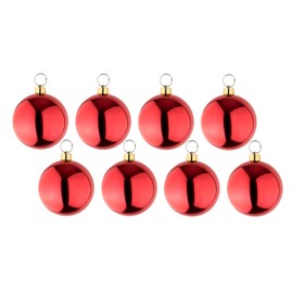 your castle Large Christmas Tree Baubles, Shiny Red, 25 cm Diameter High quality for indoor use and weatherproof for outdoor use. With suspension and steel ring.