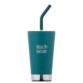 Klean Kanteen 19322079018016 - Vaso aislado con pajita, 16 onzas, 17 onzas líquidas (473 ml), Emerald Bay