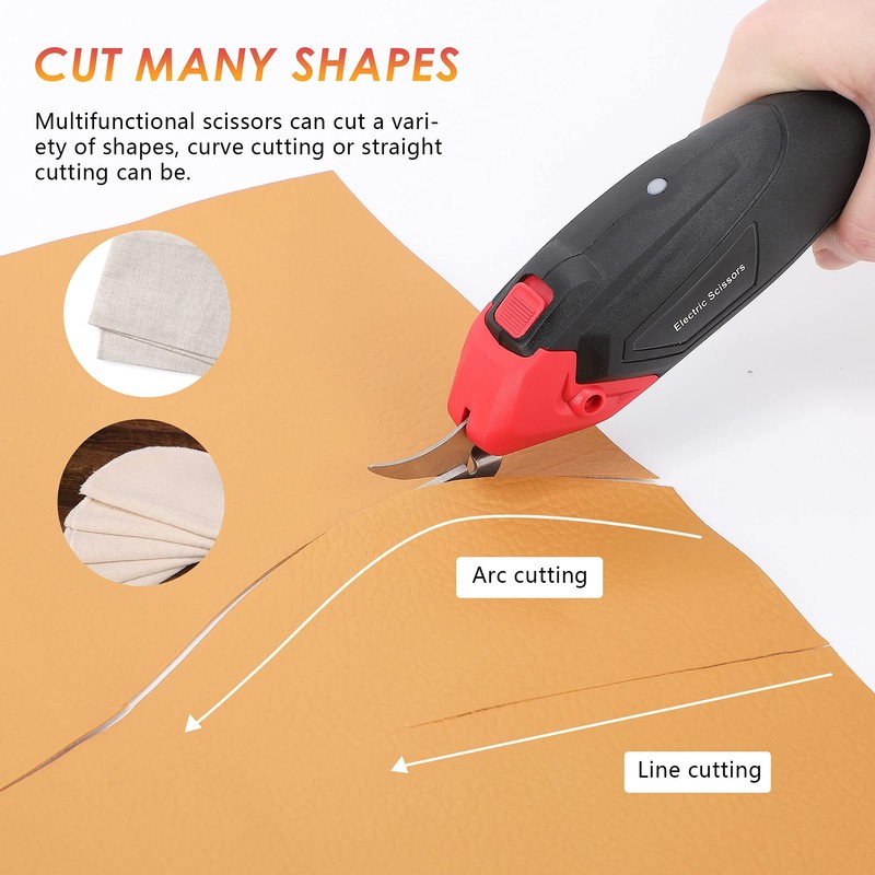 CGOLDENWALL Cordless Electric Fabric Scissors Lightweight & Portable 4V Universal