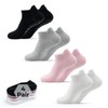 THREADFLOW 4 Pairs Yoga Socks for Women – Non-Slip Pilates,