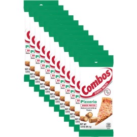 COMBOS Stuffed Pizzeria Baked Pretzel Snacks, Individually Wrapped, 3.0 Oz Pretzels Individual Bags, Bulk Snacks Pack of 12