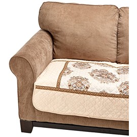 OctoRose Chenille Quilted Sectional Deep Seats Sofa Slipcover Pad Sofa Throw Furniture Protector fit Any Size of Sofa loveseat Couch Chair (Beige, 1pc-35x82)