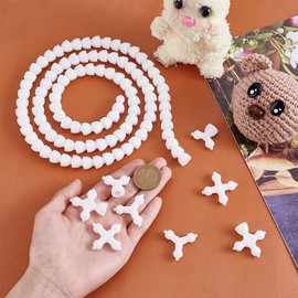 UNICRAFTALE 9-Piece Doll Fittings Set 1 Yard 12 mm Movable Skeleton Fitting with 4Y and 4 x Chest Connectors Doll Body Figure Frame Made of Plastic for Stuffed Toy Bear Dolls Crafts