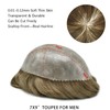 RESHE Toupee For Men Human Hair PU Skin Hair Replcement