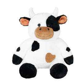 Weighted Stuffed Animals, 4.1 lbs 14" Cute White Cow Plush, Soft Cow Stuffed Animal Birthday Gifts for Kids Boys and Girls