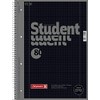 Brunnen 1067928190 Student Spiral-Bound Notebook, Squared, A4, Ruling: 28, 90