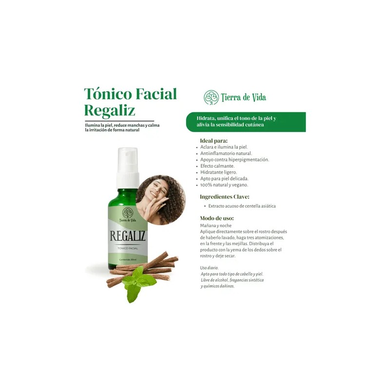 Regaliz Tónico Facial Extracto 30ml Ilumina Y Equilibra