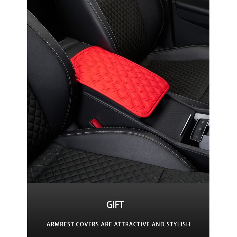 LSXUANCHU Red Car Floor Mats, Luxury Faux Leather Automotive Floor