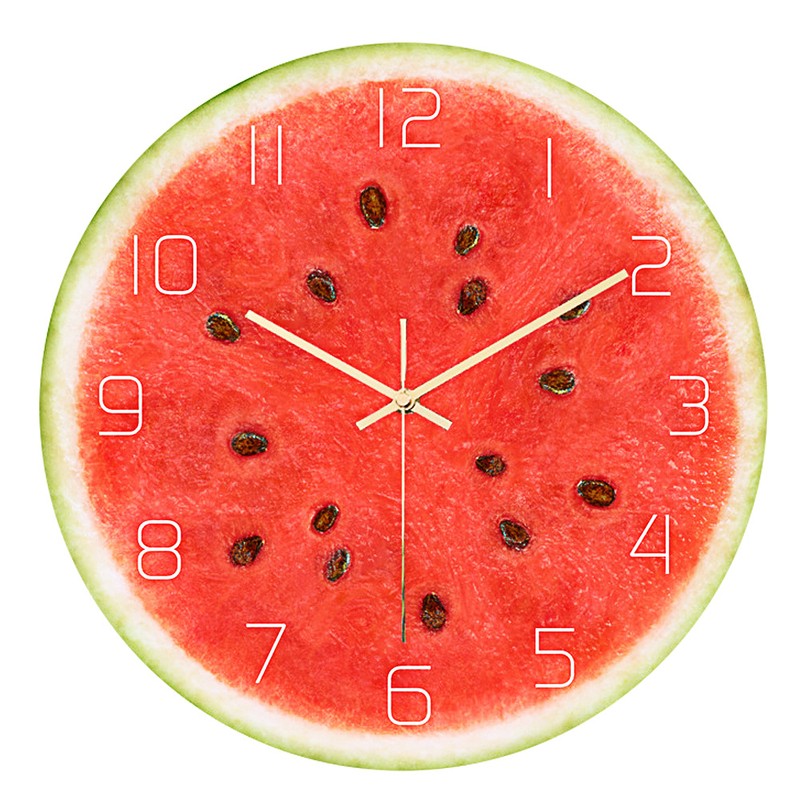 Watermelon Pattern Acrylic Office Home Room Wall Hanging Round Clock