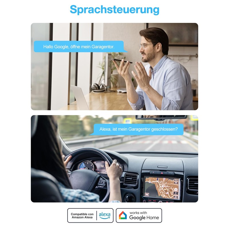 Smart Garage Door Opener, Maxcio WiFi Garage Door Switch, Compatible